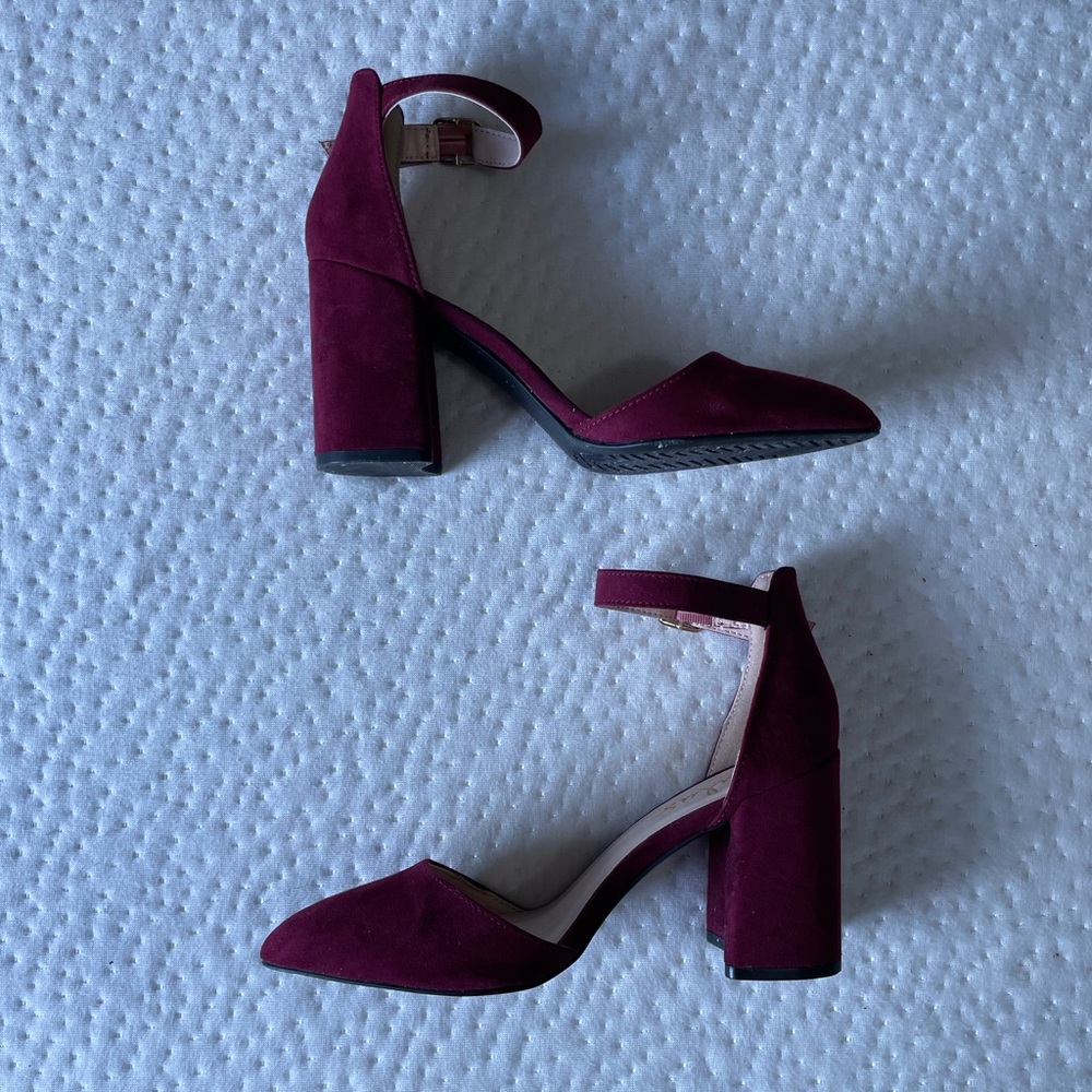 Lulus EllaRose Heels in Burgundy Suede - Picture 2 of 4